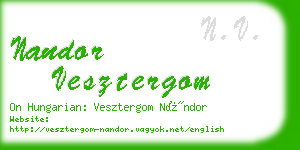 nandor vesztergom business card